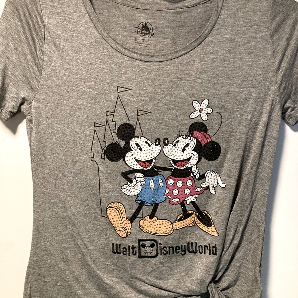 Walt DisneyWorld Mickey and Minnie Mouse bejeweled size XS tee